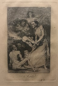 Etching on Paper, Francisco de Goya, 'Sopla' (Plate 69 from Los Caprichos) Age unknown