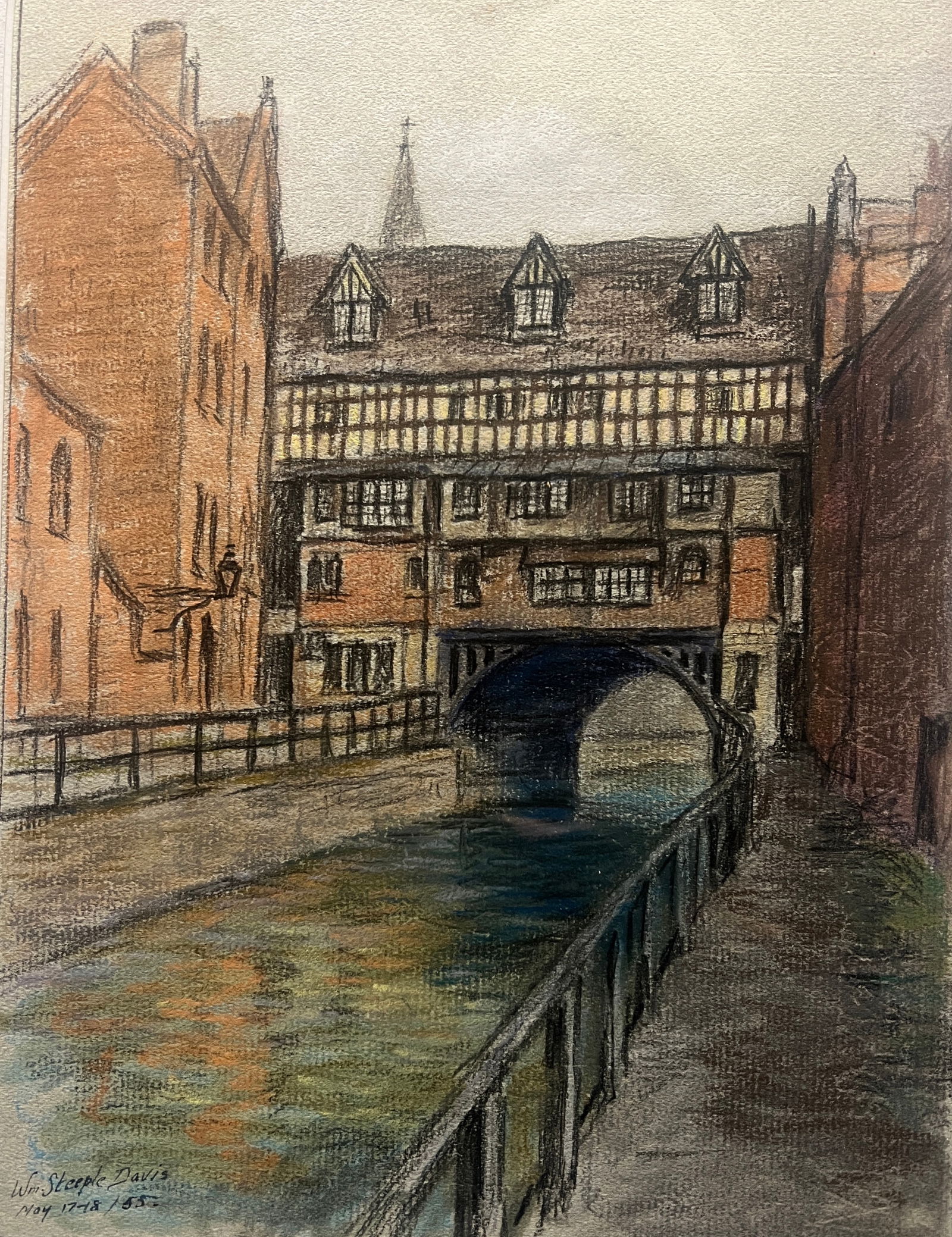 William Steeple Davis (1884-1961),High Bridge and 'The Glory Hole', Lincolnshire 1955 (1 of 7)