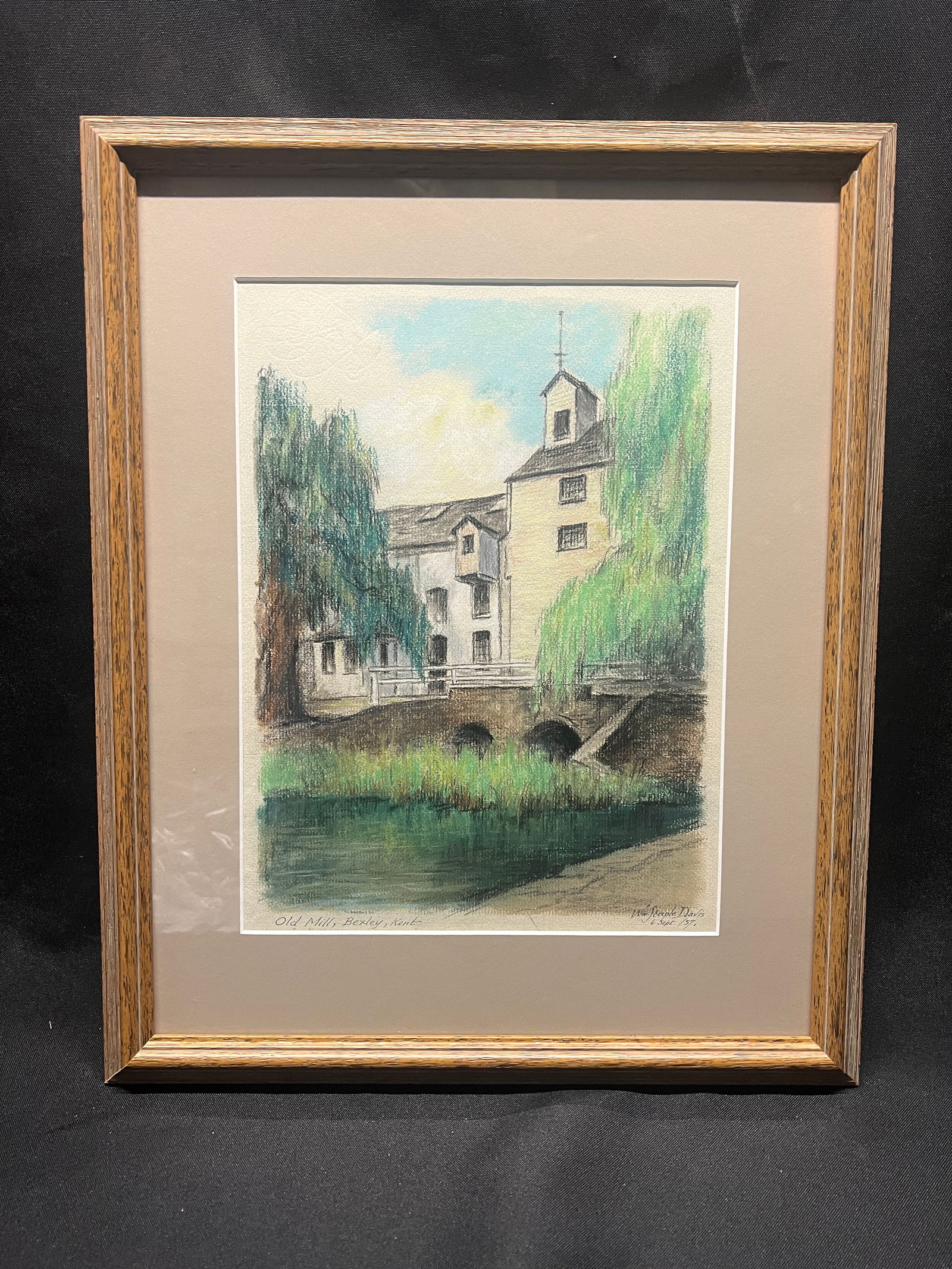 Pastel Drawing by Wm Steeple Davis (1884-1961), 'Old Mill, Bexley, Kent', English, Signed and Dated (1 of 7)