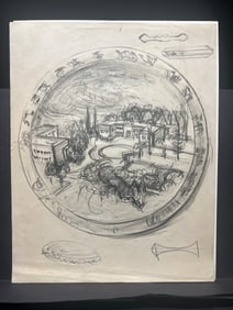 Graphite Sketch for a Commemorative Medallion by Robert Berks (1922–2011), Daniel Sieff Research