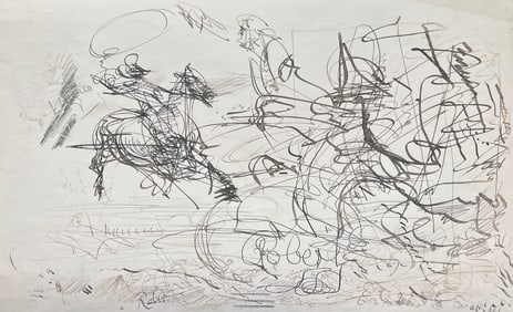 Graphite Drawings on Front and Back of Paper by Robert Berks (1922–2011), Figurative Studies