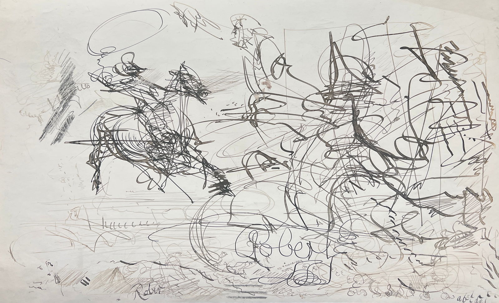 Graphite Drawings on Front and Back of Paper by Robert Berks (1922–2011), Figurative Studies (1 of 7)