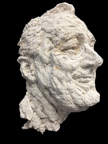 Plaster Portrait Bust of Franklin D. Roosevelt by Robert Berks (1922–2011), Heavily Textured