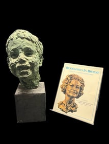 Robert Berks, Aged Bronze Colored Plaster Bust of an Unknown Boy, signed 'Berks 64'