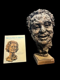 Bronze Portrait Bust of Charles Zraket by Robert Berks (1922–2011), Signed and Dated, With Catalog