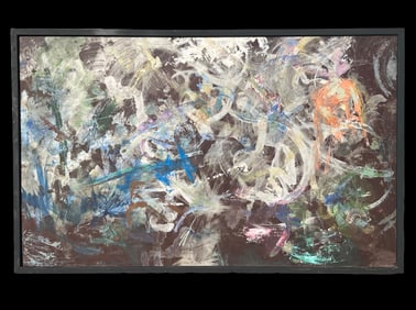 Untitled, Large Abstract Painting on Board by Robert Berks (1922–2011), Gestural Composition