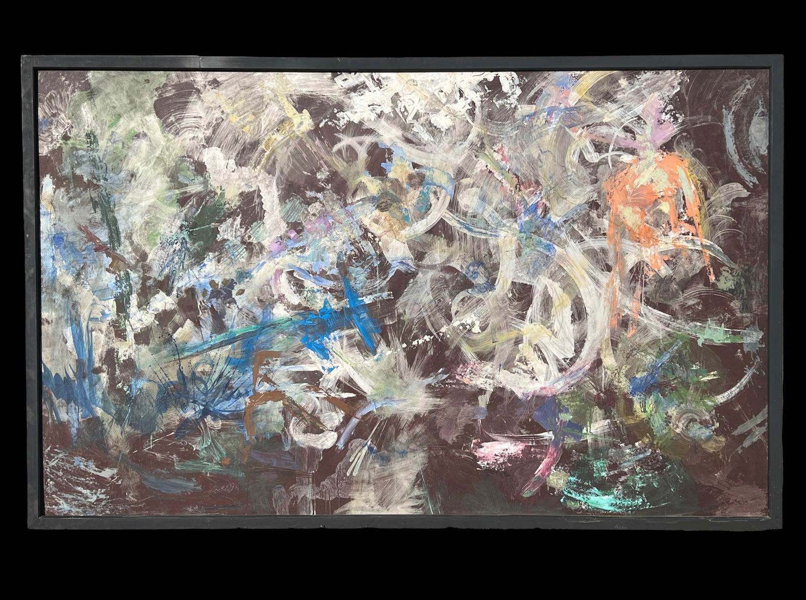 Untitled, Large Abstract Painting on Board by Robert Berks (1922–2011), Gestural Composition (1 of 11)