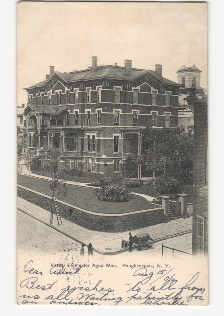 Vassar Home for Aged Men, Poughkeepsie, N.Y., Early 20th Century Lithograph Postcard (1 of 2)