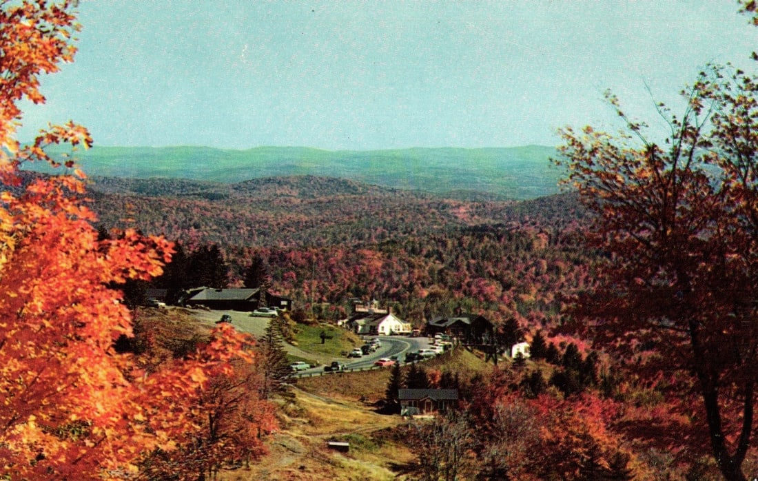 Autumn Mountain Landscape Postcard: Scenic Vista from Hogback Mountain Summit, Southern Vermont, USA (1 of 2)