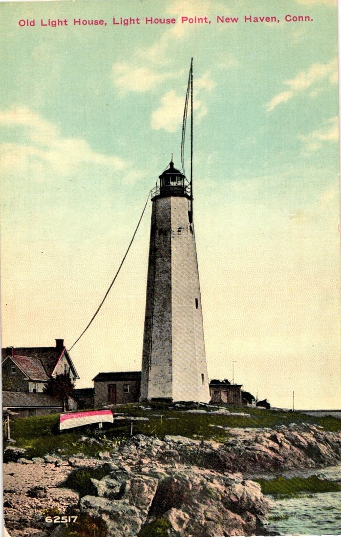Old Light House, Light House Point, New Haven, Conn. Historical Coastal Landscape postcard (1 of 2)