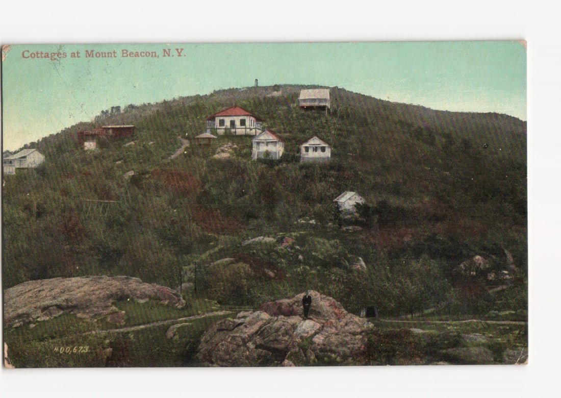 View of Residential Cottages on Mount Beacon, New York, a Lithographic Souvenir Postcard (1 of 2)