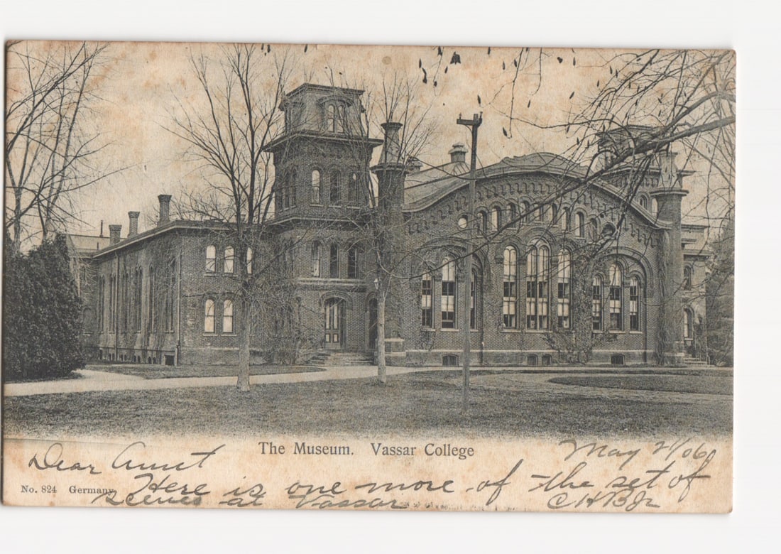 Architectural View of The Museum Building, Vassar College, circa 1906, Germany-printed postcard (1 of 2)