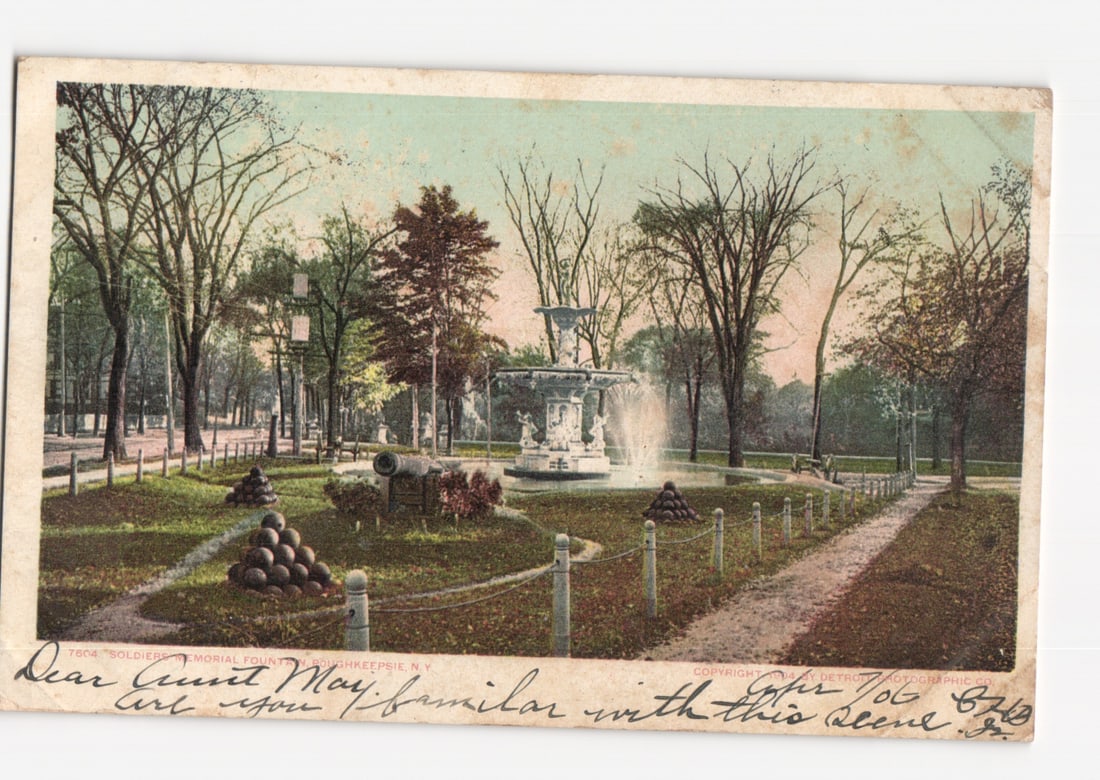 Soldiers' Memorial Fountain, Poughkeepsie, N.Y., Historic Park Landscape, Early 20th Century (1 of 2)