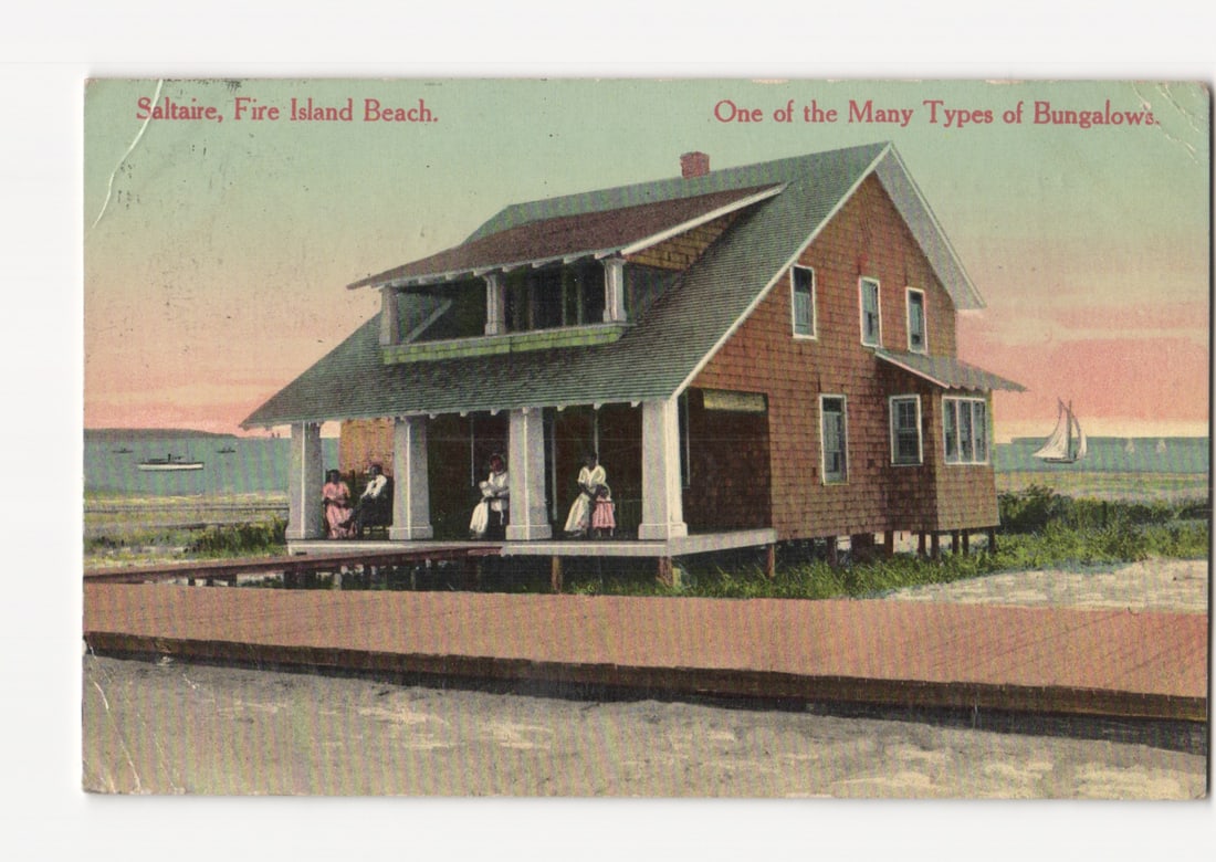 Saltaire, Fire Island Beach Bungalow, One of Many Types, Early 20th Century Postcard. (1 of 2)