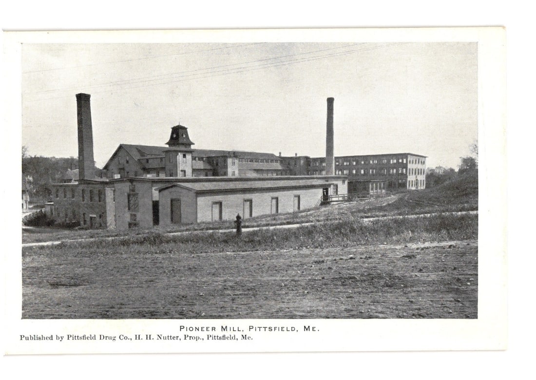 Pioneer Mill Industrial Complex in Pittsfield, Maine Early 20th Century Photographic postcard (1 of 2)