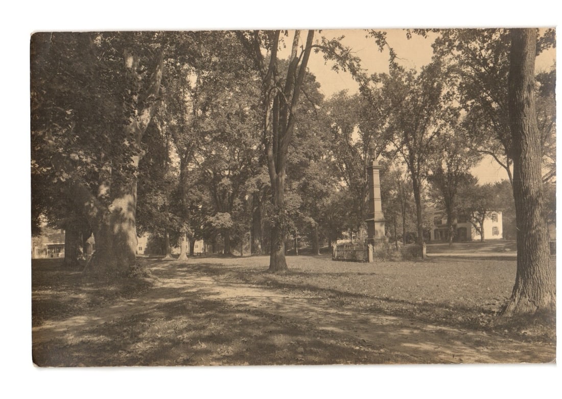 Northampton, Massachusetts Park Scene with Tall Obelisk Monument, Early 20th Century postcard (1 of 2)