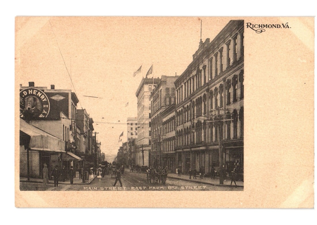 Historic Main Street East from 8th Street, Richmond, Virginia, early 20th-century street scene (1 of 2)