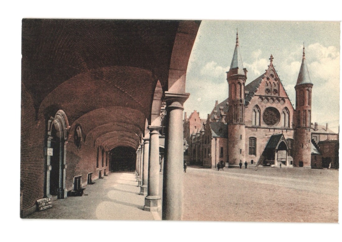 Historic View of Ridderzaal and Arched Corridor in The Hague, Netherlands, early postcard. (1 of 2)