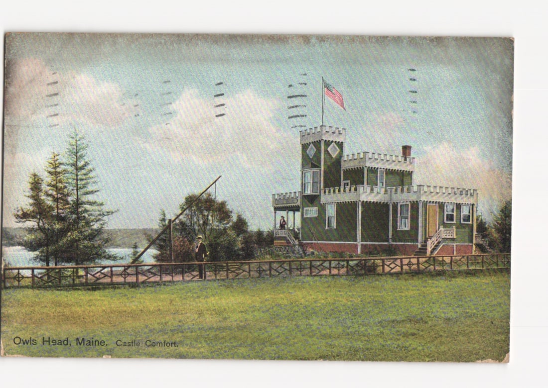 Owls Head, Maine 'Castle Comfort' residential architecture postcard, early 20th century. (1 of 2)