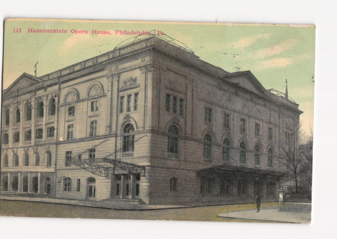 Hammerstein Opera House, Philadelphia, Pa. Building View, Circa 1911 Lithograph Postcard (1 of 2)
