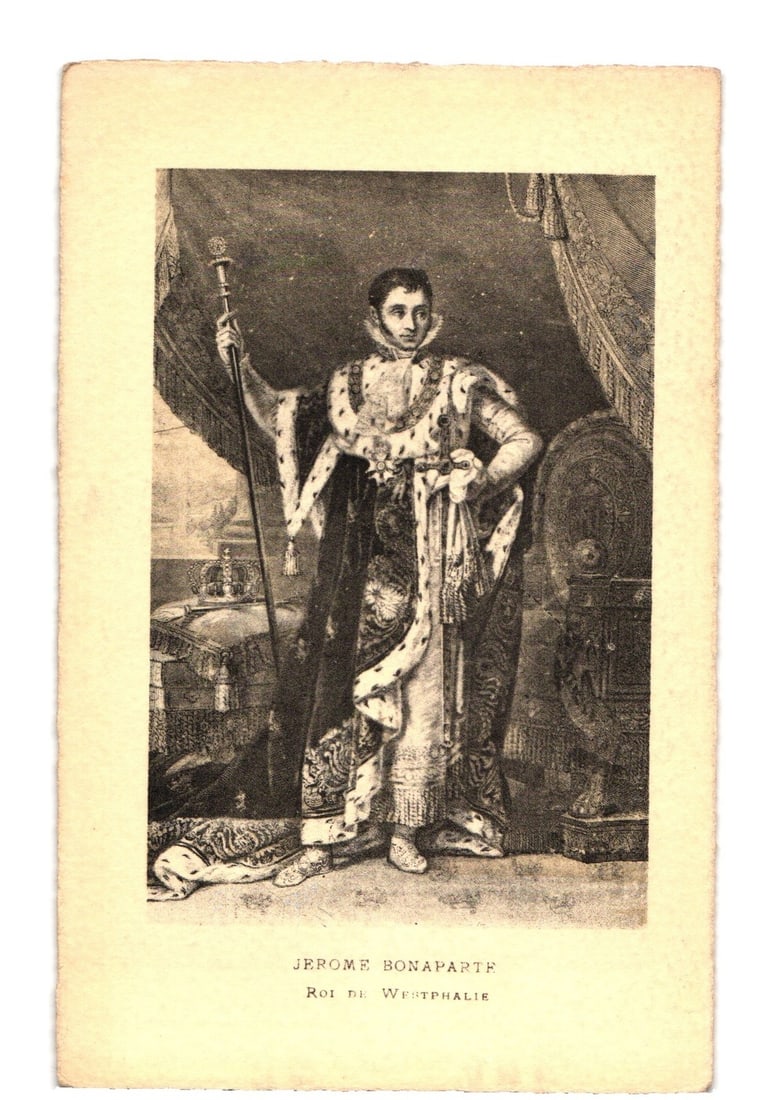 Early 20th-Century Postcard: Regal Portrait of Jerome Bonaparte, King of Westphalia (1 of 2)