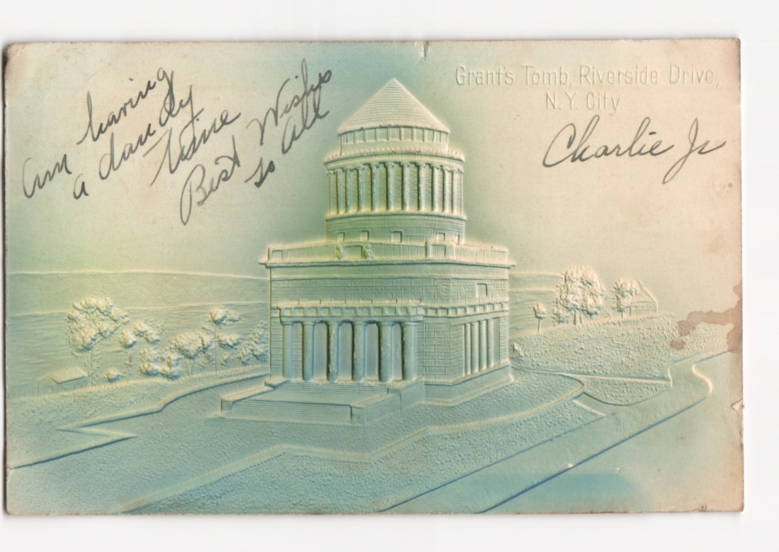 Embossed Grant's Tomb, Riverside Drive, New York City, Early 20th Century Postcard.: Please review the photos carefully for additional condition details. Note that scans may appear slightly darker or lighter than the item's true appearance, and minor scanning artifacts may be visible.