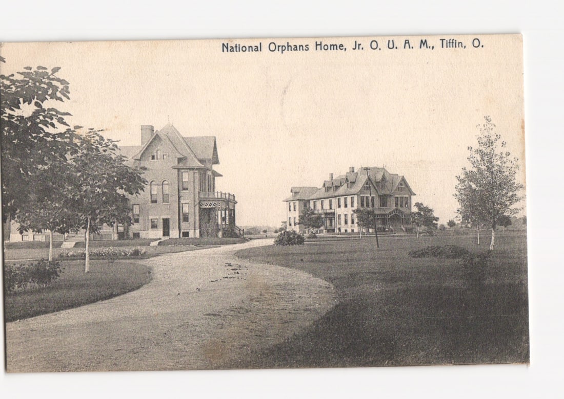 National Orphans Home, Jr. O. U. A. M., Tiffin, Ohio, early 20th century photographic postcard (1 of 2)