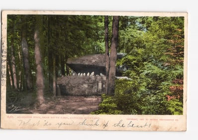 Scenic Photochrome Postcard of Alligator Rock Formation, Catskill Mountains, circa 1906