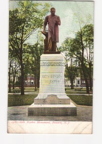 Historic Seth Boyden Monument, Newark, New Jersey, Early 20th Century Landscape Postcard