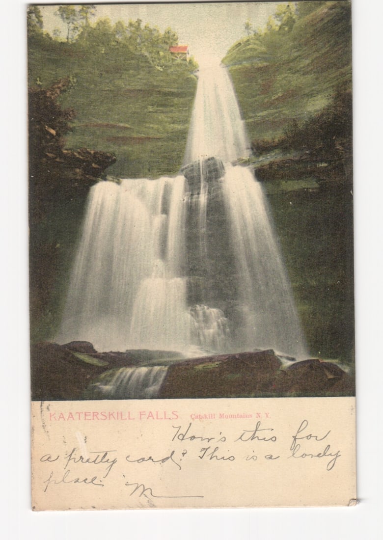 Picturesque Kaaterskill Falls in Catskill Mountains, N.Y., 1906 Scenic Lithograph Postcard. (1 of 2)