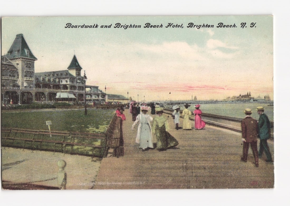 Early 20th Century Postcard: Boardwalk and Brighton Beach Hotel, Brighton Beach, N.Y. (1 of 2)