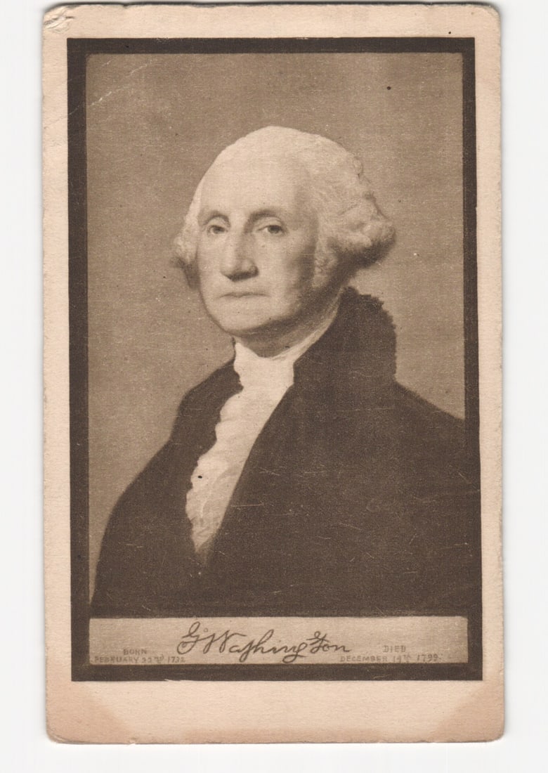 George Washington Portrait Postcard, "Illustrious Americans" Series, Ullman Manufacturing Co. (1 of 2)