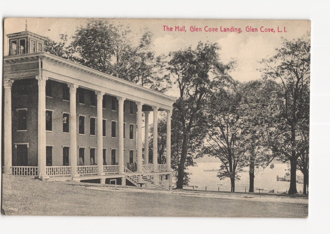 The Hall, Glen Cove Landing, Glen Cove, Long Island, New York, c. 1913 vintage postcard. (1 of 2)