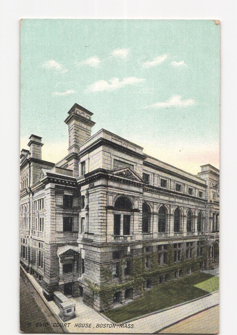 Architectural View of Boston Court House Chromolithograph Postcard, Massachusetts, Circa 1910 (1 of 2)