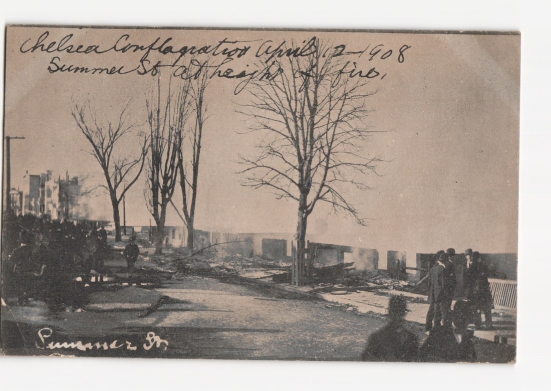 Chelsea Conflagration, April 12, 1908: Summer St. Aftermath Halftone Postcard (1 of 2)