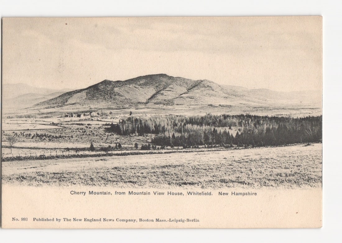 Cherry Mountain Landscape Postcard from Mountain View House, Whitefield, New Hampshire, Early 20th (1 of 2)