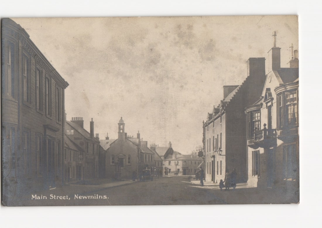 Historic Street Scene Postcard: Main Street, Newmilns, Scotland, Early 20th Century Photograph (1 of 2)