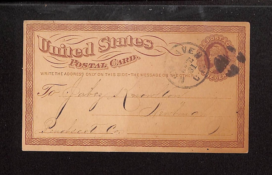 1873 United States Postal Card, National College of Business, New Haven, CT, soliciting names. (1 of 2)