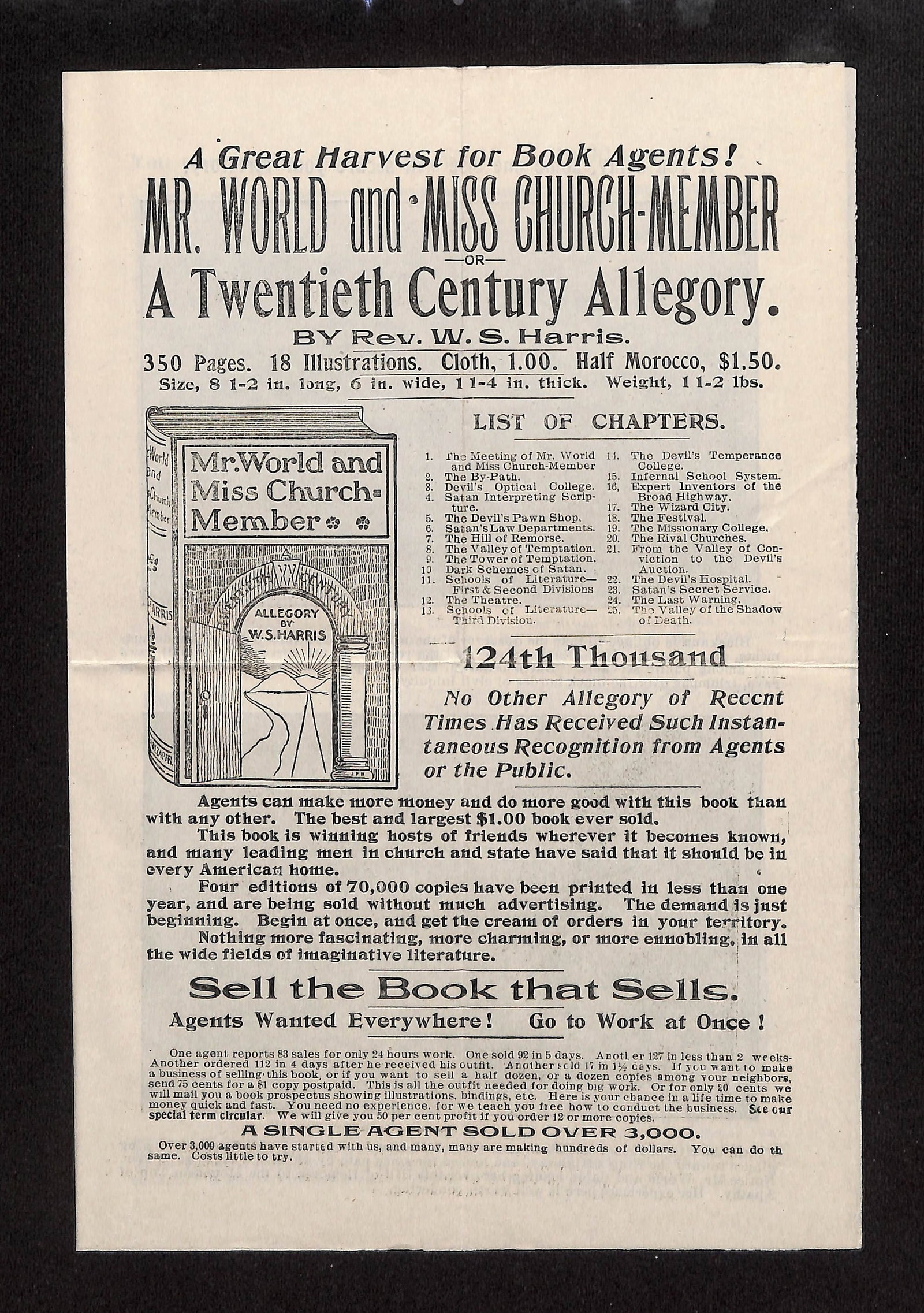 Promotional Broadside for 'Mr. World and Miss Church-Member' by W.S. Harris, 20th Century (1 of 3)