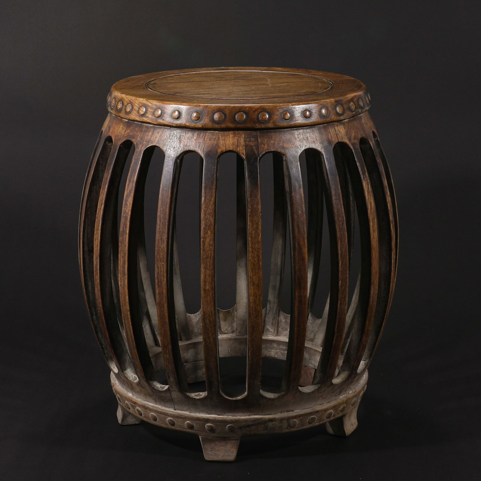 Ming Dynasty Huanghuali drum base (1 of 8)