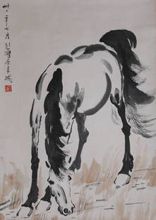 Painting by Xu Beihong: Painting by Xu Beihong h65cm w46cm