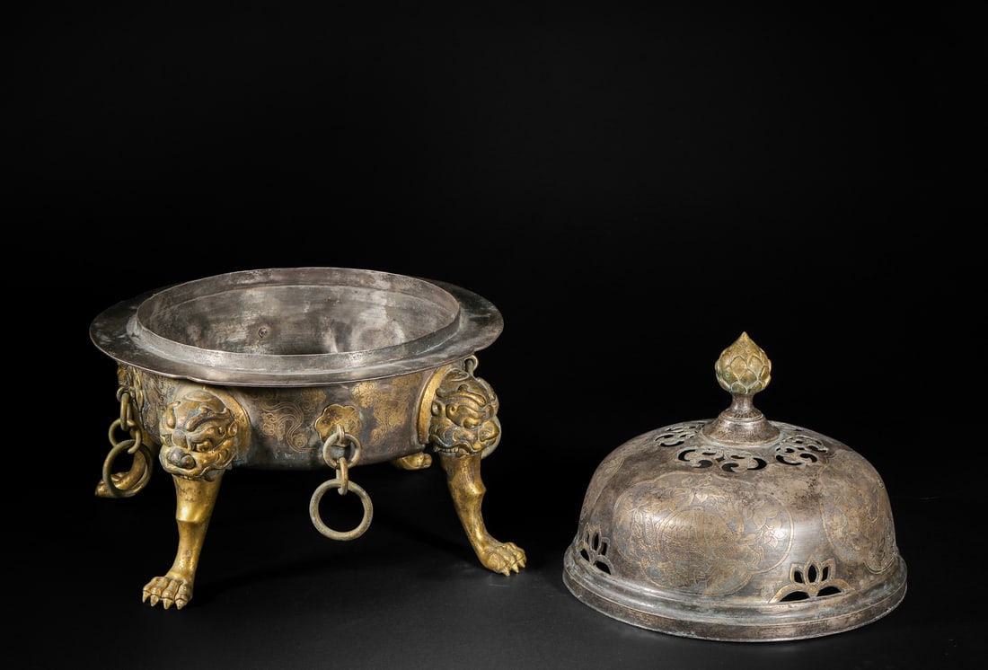 Gilt copper aromatherapy stove before Ming Dynasty - 11
