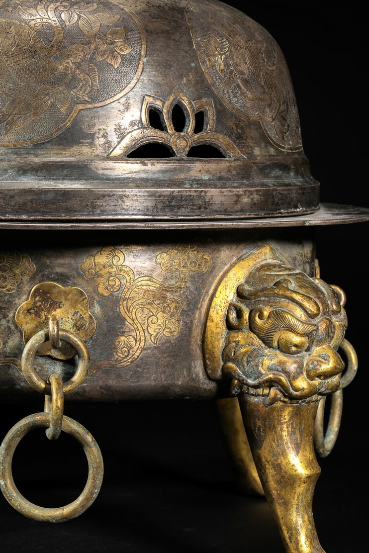 Gilt copper aromatherapy stove before Ming Dynasty - 13