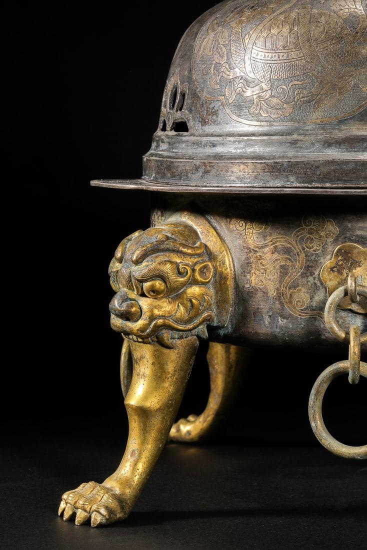 Gilt copper aromatherapy stove before Ming Dynasty - 14