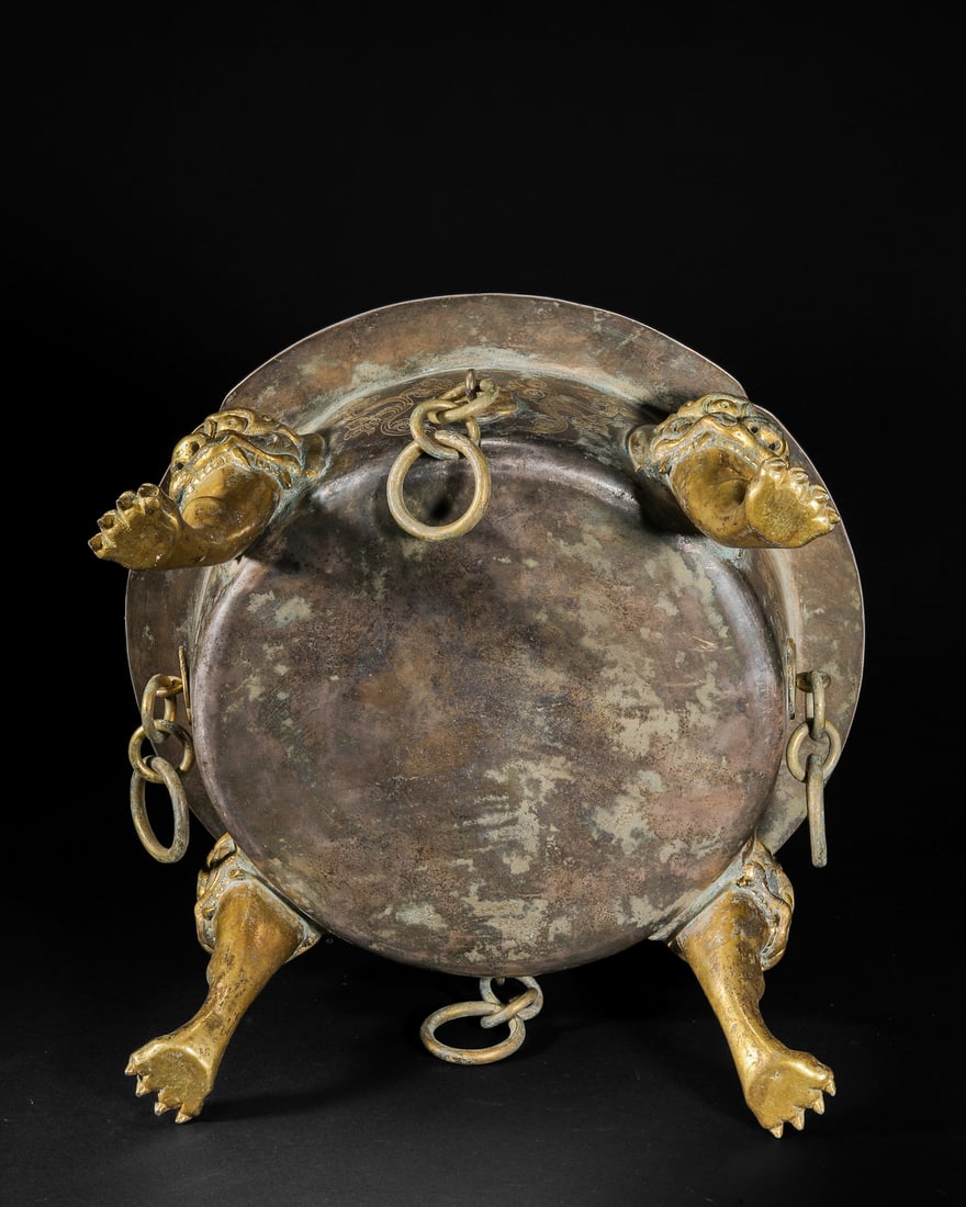 Gilt copper aromatherapy stove before Ming Dynasty - 15