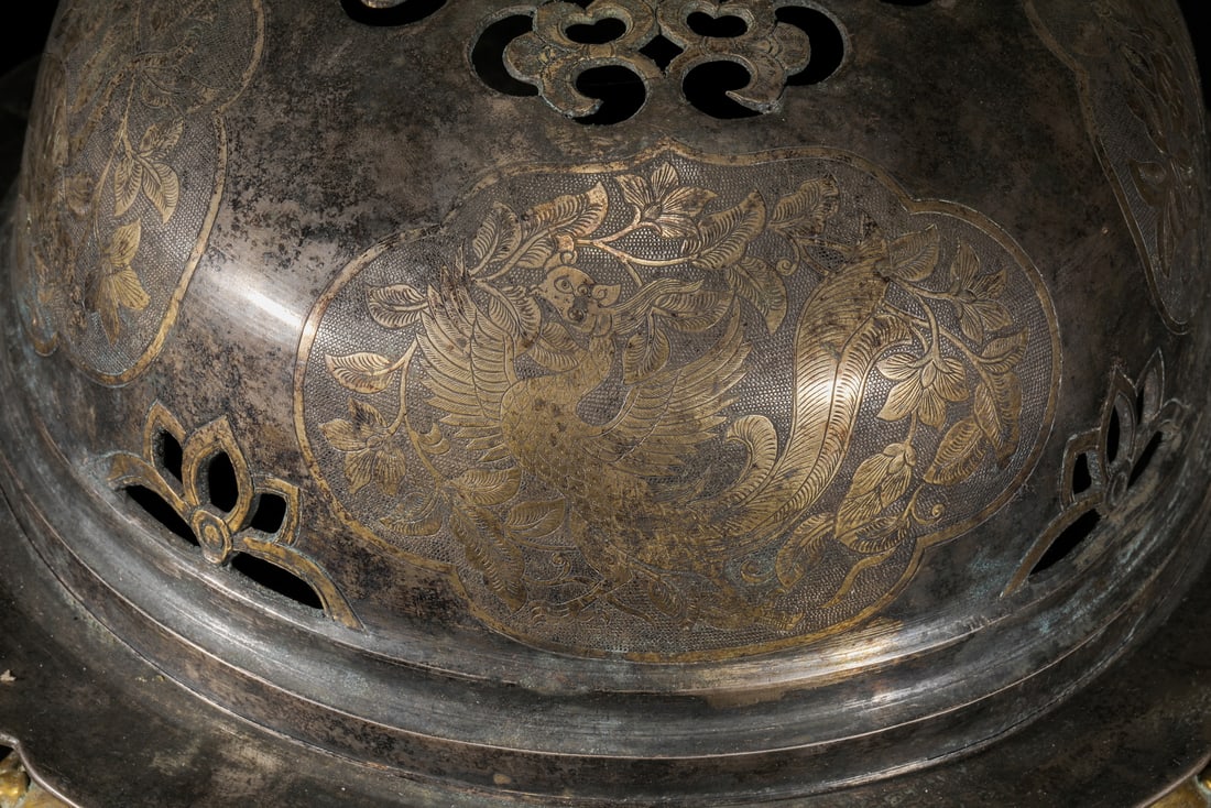 Gilt copper aromatherapy stove before Ming Dynasty - 5