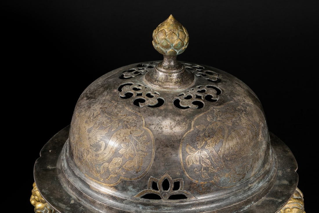 Gilt copper aromatherapy stove before Ming Dynasty - 6