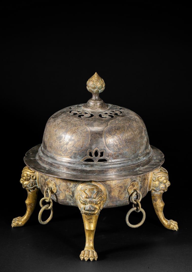 Gilt copper aromatherapy stove before Ming Dynasty - 7