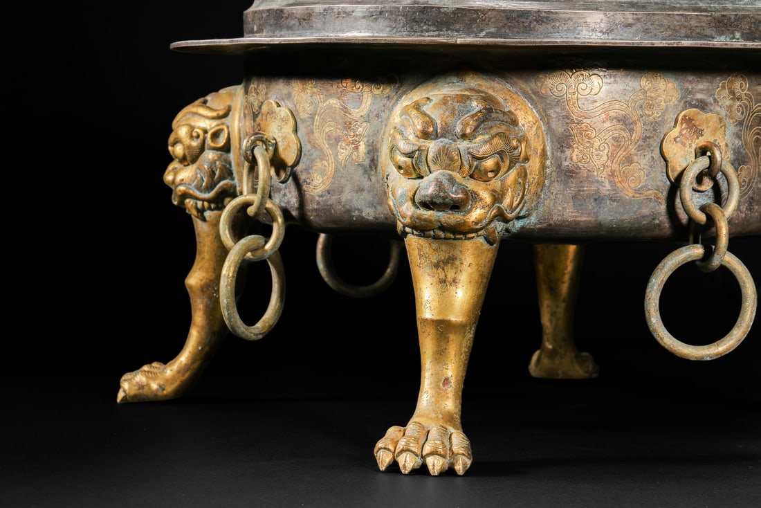 Gilt copper aromatherapy stove before Ming Dynasty - 9
