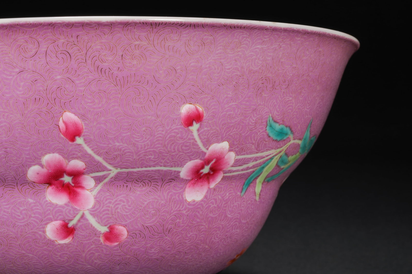 Qing Dynasty pastel bow with floral pattern - 10